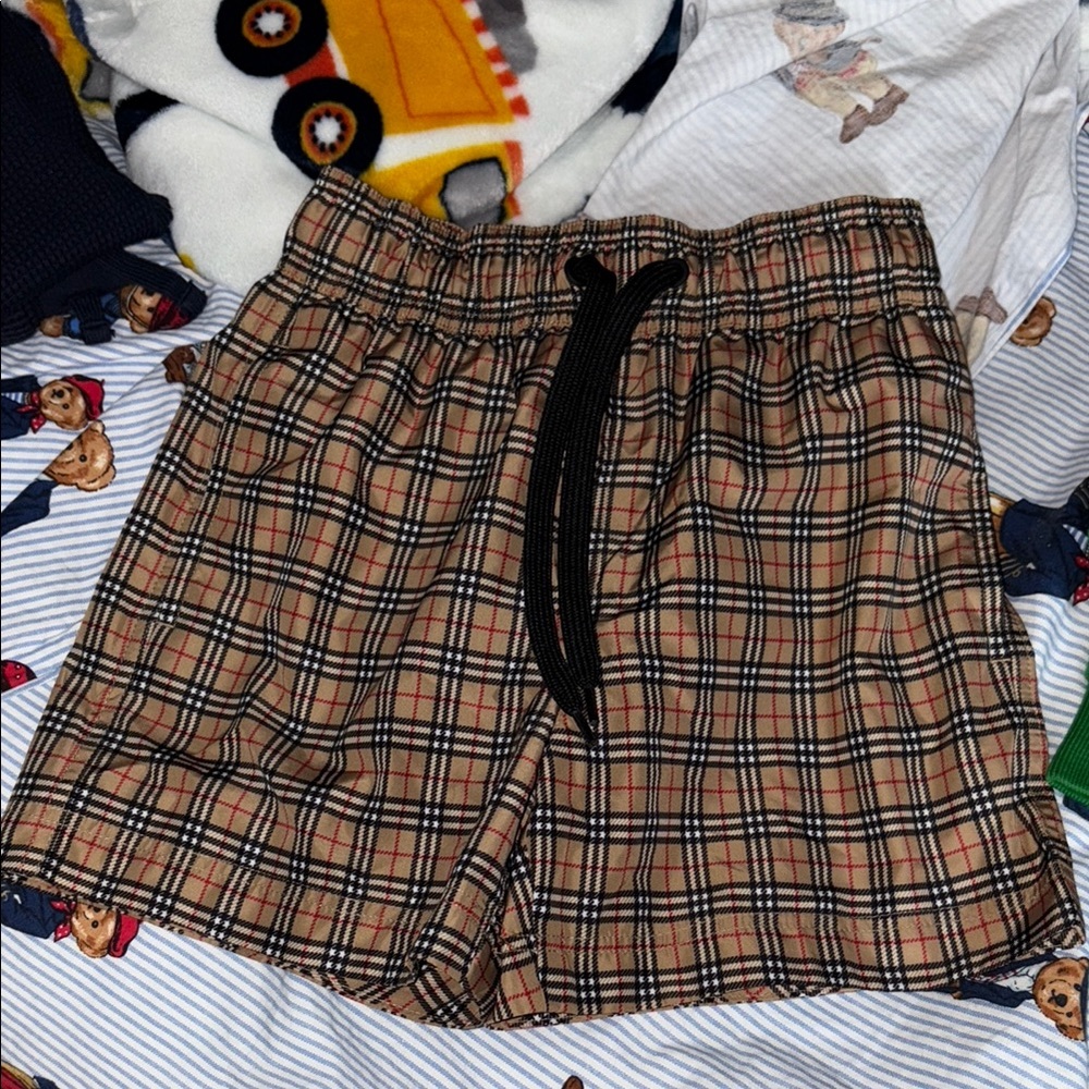 Plaid Tan and Black Shorts